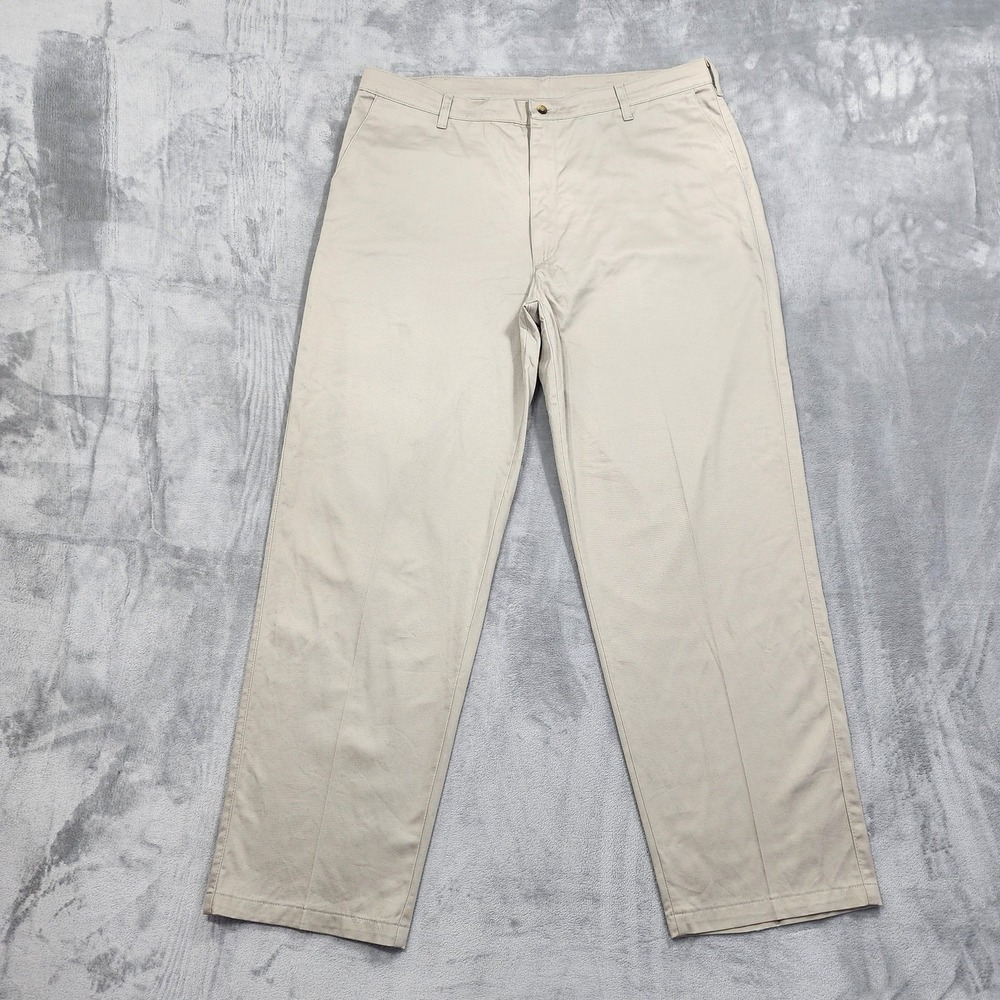 Vintage Timber Creek By Wrangler Pants Mens 40x32 Beige Relaxed Flat Front Chino